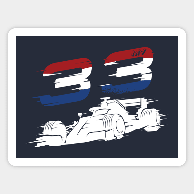 We Race On! 33 [Flag] Sticker by DCLawrenceUK